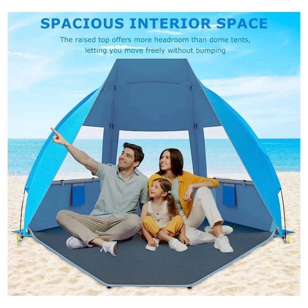 OutdoorMaster Beach Tent for 3/4 Person Easy Setup Sun Shade Shelter UPF 50+NEW